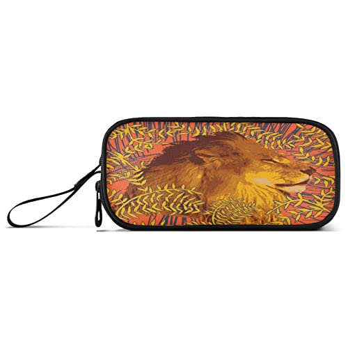 Rey León Salvaje Amarillo Estuche Escolar Estudiante Caja de Lápices para Niños Niñas