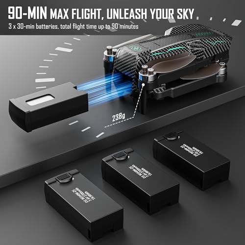 GPS Drone with 4K Camera for Adults, FPV RC Quadcopter, 90-min Flight Time, Auto Return, GPS Follow, Circle Fly, 5-inch LCD Tablet Screen, Brushless Motor, Lightweight Foldable Drone for Beginners - Image 6