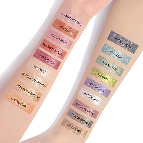 Focallure Organic Loose Powder Eyeshadow, High Pigmented Loose Glitter Shadows For Eyes,Shimmer Mineral Eye Shadow Pigments With Smooth Texture,Long Lasting Natural Eye Look Makeup,Mauve Pearl #TOP4