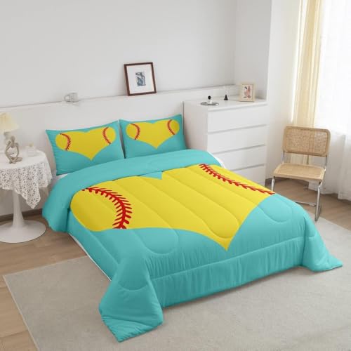 Image of Feelyou Softball Bedding Set Toddler Size for Kids Boys Girls 3Pcs