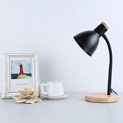 Lampe de table rétro industriel moderne en métal mat noir avec bras orientable pour bureau