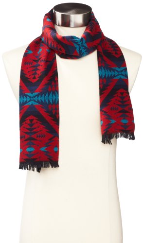 Pendleton Men's Woven Jacquard Muffler, Black/Bright Pagosa, One Size