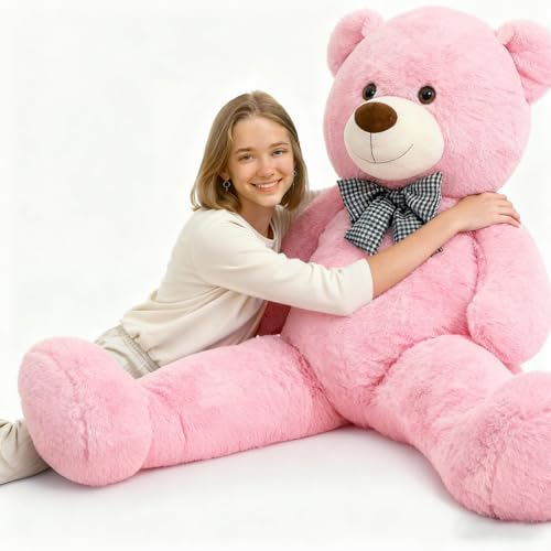 Misscindy Giant Teddy Bear Plush Stuffed Animals for Girlfriend or Kids 47 inch, (Pink)