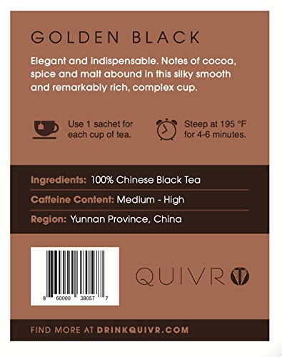 Quivr Golden Black Tea | 100% Natural, Premium, 24 Count Sachets, Vegan, Keto, Paleo #TOP2