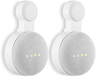 Google Nest Mini Wall Mount Holder, Mrount Space-Saving Design Outlet Mount, Perfect Cord Management for Google Nest Mini 2nd Generation (White, 2 Pack)