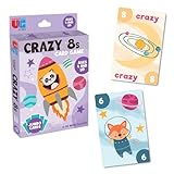 University Games Crazy 8s Card Game - Jumbo Size, Colorful Animal Cards for Kids Ages 4 and Up, Fun Family and Educational Game
