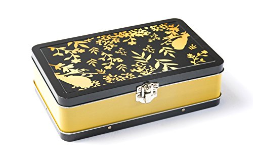 Image of DAHO Metal Storage Box with Hinge for Office, School, Home, Makeup, Arts & Crafts and Accessories (Gold)
