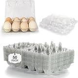 Pintuson Clear 12-Egg PET Cartons 50 Pack