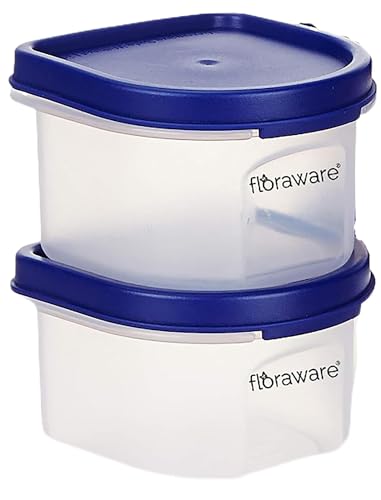 Floraware Food Safe Modular Plastic Storage Containers, Storage Jar with Lid, 250ml, BPA Free, Pack of 2