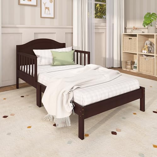 Image of Dream On Me Sydney Toddler Bed in Espresso, Greenguard Gold Certified, BSA Certified, Low To Floor Design, Non-Toxic Finish, Safety Rails, Made Of Pinewood