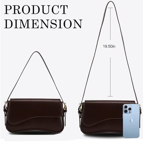 Image of Shoulder Bag for Women Trendy Purse PU Leather Hobo Handbags Clutch Saddle Bag with 2 Removable Stra