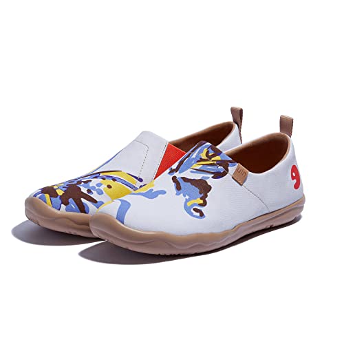 Image of UIN Women's Slip On Shoes Colorful Comfortable Lightweight Art Travel Sneakers Casual Floral Stylish Everyday Loafers