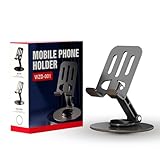 Cell Phone Stand for Desk - [360° Rotation] Sturdy Adjustable Desktop Phone Holder, Foldable Mobile Stand, Office Desk Accessories Gifts for All Phone Stands