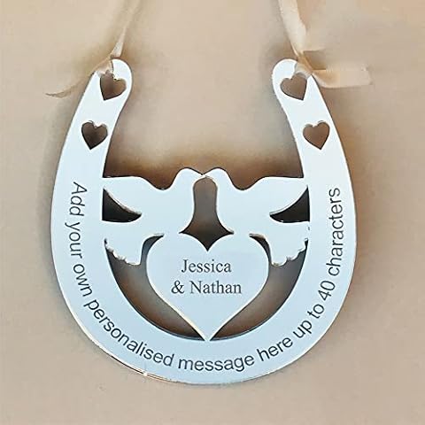 Personalised Doves Wedding Bridal Gift Lucky Keepsake Horseshoe. AGiftForYouUK JS1 Cover