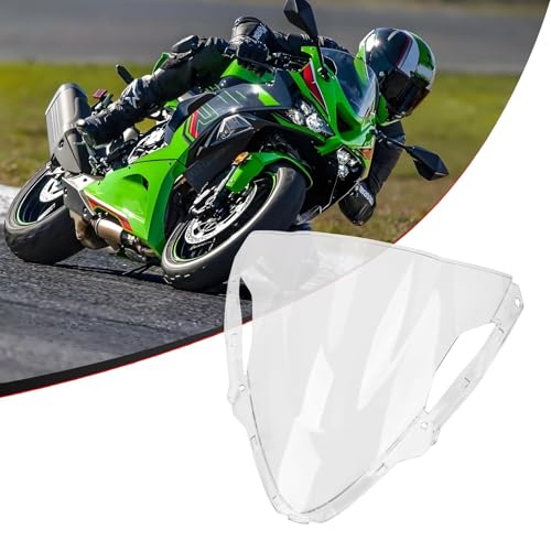 Image of PSLER Double Bubble windshield for 2024 2025 ZX6R Clear | ZX6R accessory, motorcycle windscreen channels airflow to effectively reduce wind noise