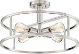Quoizel NHR1718BN New Harbor Vintage Semi Flush Mount Ceiling Lighting, 4-Light, 240 Watts, Brushed...