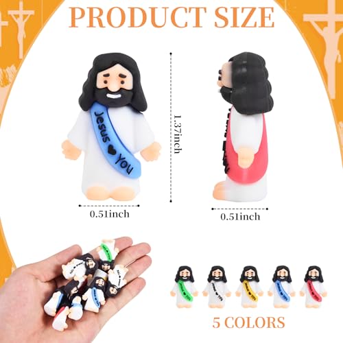 image for nedeqi 100 PCS Little Jesus Figures, Mini Jesus Figurines in Bulk, Tin