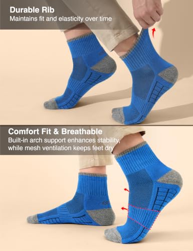 Image of Symbol Premium Men's Cotton Sports Socks Unisex | High Ankle Length | Odour-Free & Anti-bacterial | Cushioned Base | Available in Combo Packs