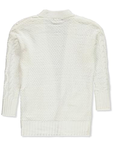 Girls' Open Cardigan - White, 7-82