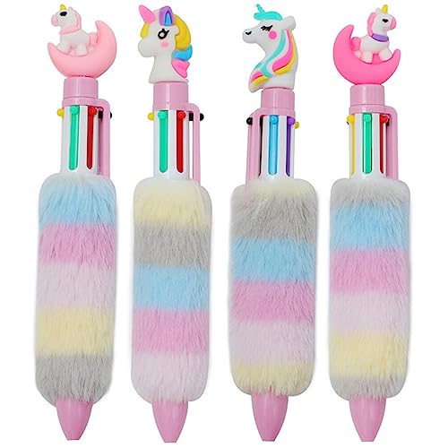 jojofuny Juego De 4 Bolígrafos De Unicornio Multicolor Con Bolígrafos De Unicornio Arcoíris...