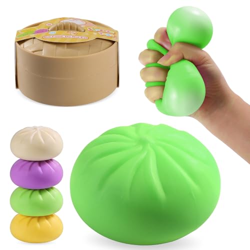 Image of Squishy Dumpling Sensory Toys Mystery Dumpling Squishy Stress Relief Fidget Easter Gifts for Kids & Adults Anxiety Relief Squeeze Toy for Boys and Girls Easter Basket Stuffers for Teens(Green)