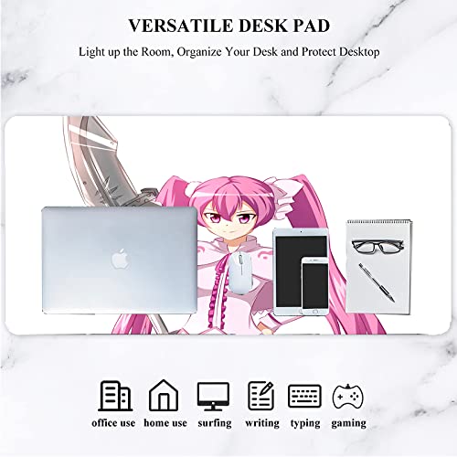 Gaming Mouse Pads Chainsaw Pink Anime Girl Gaming Computer Rgb Mouse Pad Large Gamer Game Mat Big Pc Laptop Keyboard Desk Carpet Non-Slip Mat ,No-Rgb,L #TOP1