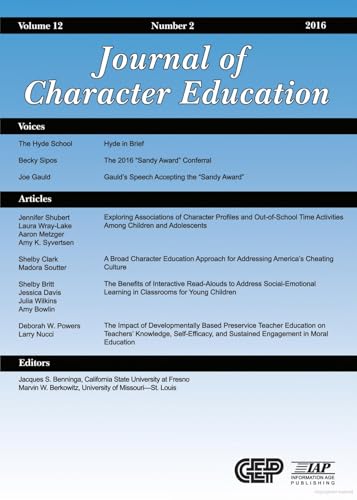 Journal of Character Education Vol 12 Issue 2