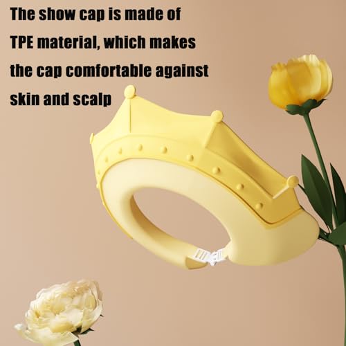Image of PandaEar 2 Pack Baby Shower Cap Shield, Adjustable Silicone Bath Visor | Toddler hair washing shield keeps water and shampoo away from eyes and ears; soft, waterproof crown design fits comfortably.