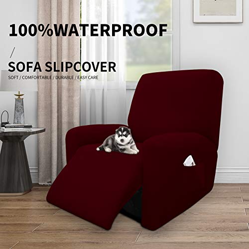 Image of Easy-Going 4 Pieces Waterproof Recliner Chair Slipcover Washable