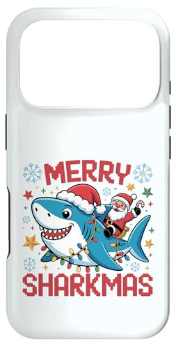 Merry Sharkmas AO[Z[^[ T^ CfBO V[N Cgt X}zP[X iPhone 17 Pro p
