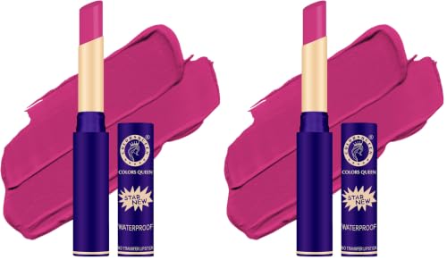 Image of Colors Queen Queen Lips Matte Lipstick | Long Lasting Lipstick Waterproof Highly Pigmented with Smooth Application | Smudge Proof Lipstick for Women (03 - Magenta) (Pack of 2)