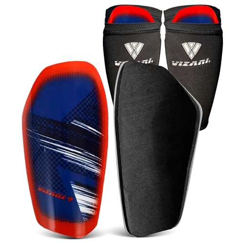 Vizari Slip in Soccer Shin Guards for Adults, Youth & Big Kids – Lightweight, Durable Unisex Soccer Shinguards for Men & Women