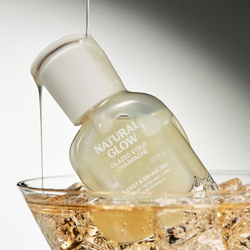 Image of ohora 2-in-1 Sheer Nail Polish & Strengthener - Champagne | Tinted Nail Concealer | Nail Hardener for Weak, Damaged Nails | Nail Care Polish with Glossy Finish | Glazed-Syrup Formula, 15 mL