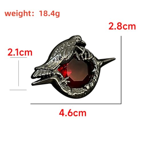 Image of Game LAD Sylus Crow Cosplay Badge Necklace Alloy Red Gem Brooch Lapel Pins Jewelry Bag Costume Accessories Prop Gifts