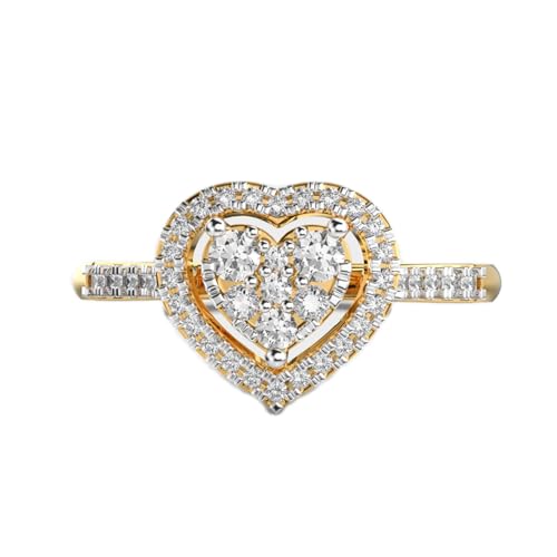 Bague en argent sterling 925 plaqué or avec moissanite de luxe LKJR_0391