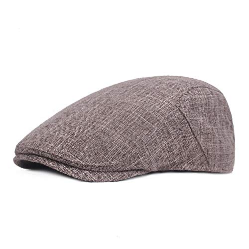MAOZIm Béret Coton Lin Chapeau Moyen-âge Papa Casual béret Jeunes Hommes rayé Printemps et été Mince Casquette Cover