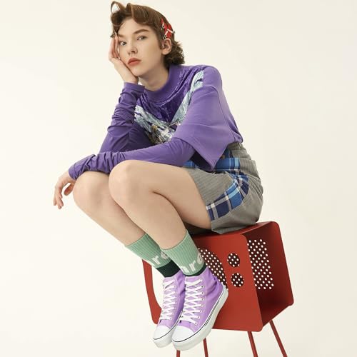 Image of hash bubbie High Top Canvas Sneakers Fashion Walking Shoes | high tops non slip on walking breathable casual comfortable lace up tennis shoes