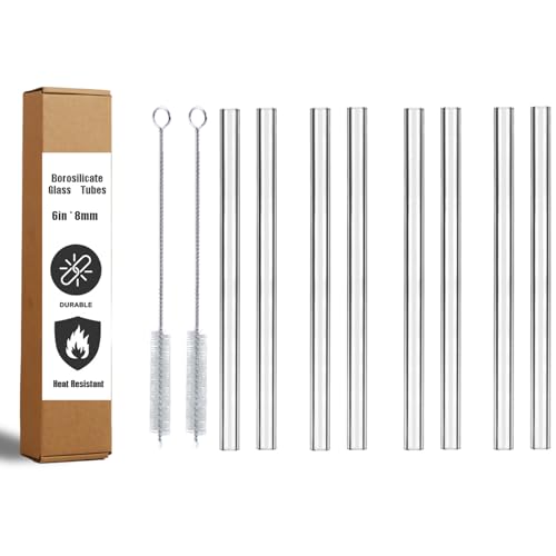 Image of Borosilicate Glass Tubes 6inch, 8mm OD, 1.5mm Thick Clear Scientific Tubing