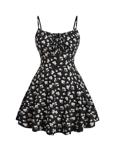 Verdusa Women's Plus Size Floral Summer Dresses Boho Short Sundress Holiday Cami Flowy Dress