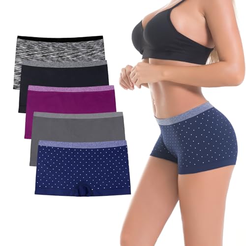 Image of DEEP TOUCH Women Boyshort Underwear Seamless Boxer Panties No Show BoyShorts Panty Breathable Stretch Boxer Briefs for Ladies