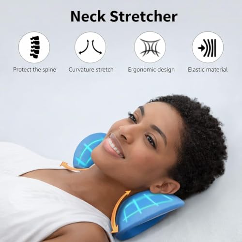 Image of Neck Support Stretcher for Pain Relief | Cervical Neck & Shoulder Relaxer, Spine Alignment, Posture Corrector & Acupressure Foam Neck Support Cushion