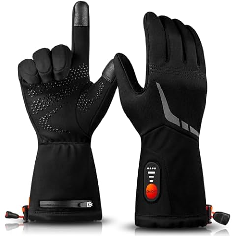 MATKAO Heated Gloves Liners Men Women, 3000mAh Heated Gloves with Rechargeable Electric Battery, 2-in-1 Heated Glove Liners(XS) Cover