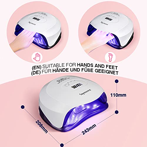Skymore 110W Nageltrockner UV LED Lampe für gelnägel, UV Nagellampe mit Infrarot Sensor LCD, 10/30/60/99s Timer… – Bild 4