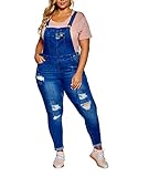 WOMENS Juniors BLUE Denim JEANS Overall Long Stretch Skinny Pants Jumper B4849