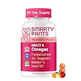 SmartyPants Women's Multivitamin Gummies - Improved Formula: Omega 3 (DHA/EPA), Methylfolate, CoQ10, Vitamin D3, C, Vitamin B12, B6, A, K & Zinc, Inositol, Gluten Free, 120 Count (40 Day Supply)