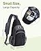 AGPTEK Lightweight Sling Bag, Small Crossbody Daypack with Water Bottle Holder, Compact EDC Chest Bag for Men Women Outdoor Hiking Travel Day Trip Gym Cycling, Grey