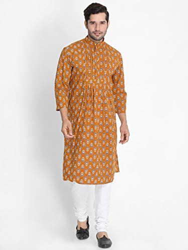 Image of VASTRAMAY Men's Navy Blue Cotton Kurta