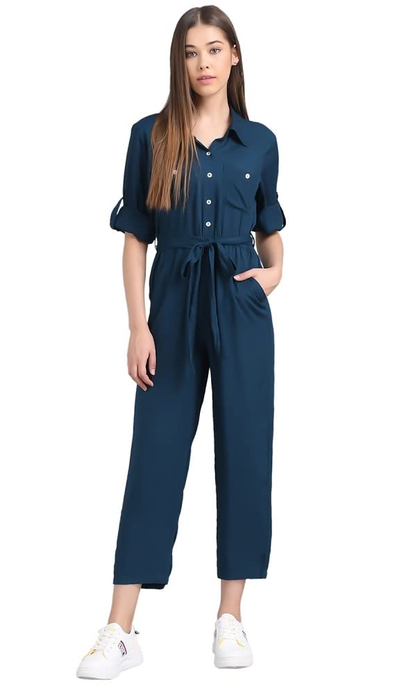 THE DRY STATEWomen's Smocked Jumpsuit Shoulder Tie Up