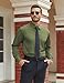 COOFANDY Men's Formal Dress Shirt Wrinkle Free Shirt Regular Fit Stretch Business Casual Shirts Army Green M