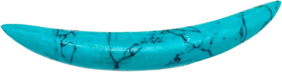 Blue Turquoise Tribal Septum Curved Spike Tusk | Handmade Stone Body Piercing Jewelry | Tribal Ethnic Septum Ring for Men & Women